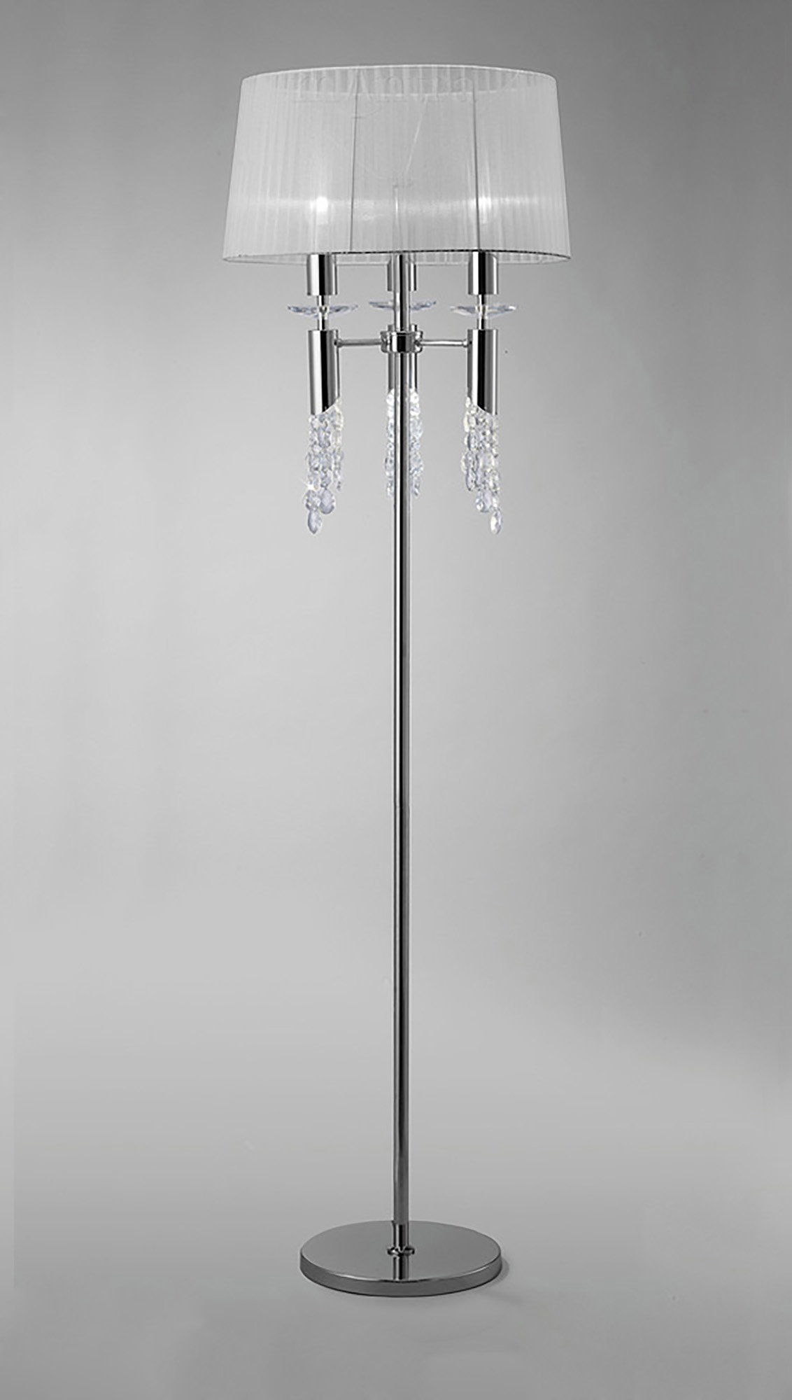 Tiffany Polished Chrome Crystal Floor Lamps Mantra Shaded Floor Lamps